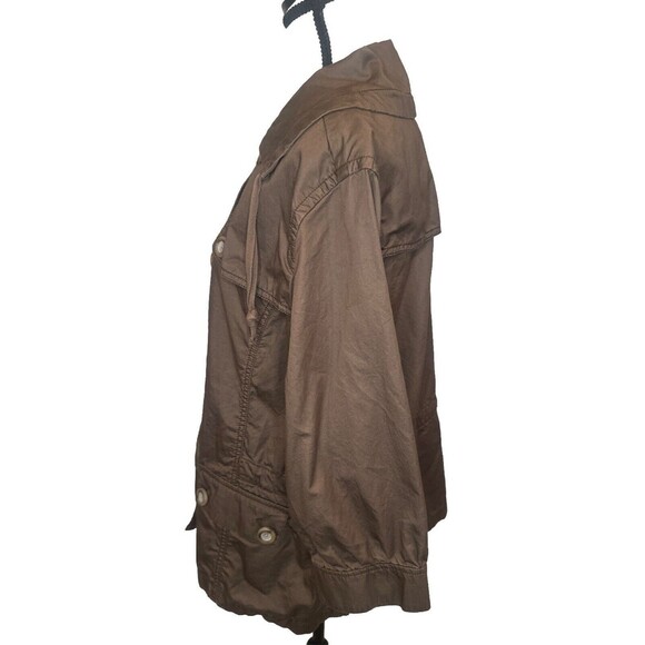 Eddie Bauer BROWN Casual Cargo Button Full ZipFront Drawstring Back Jacket Sz XL - Picture 2 of 7